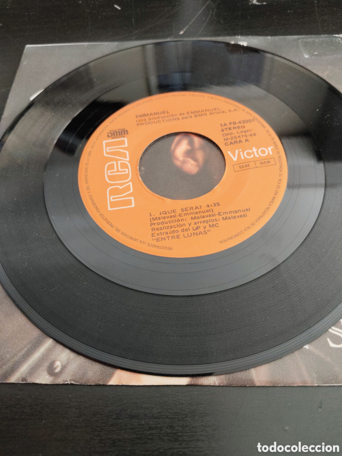 Discos de vinilo: Emmanuel&nbsp;&ndash;&nbsp;Que Sera. Vinilo 7&rdquo; 1988 Espa&ntilde;a - Foto 3
