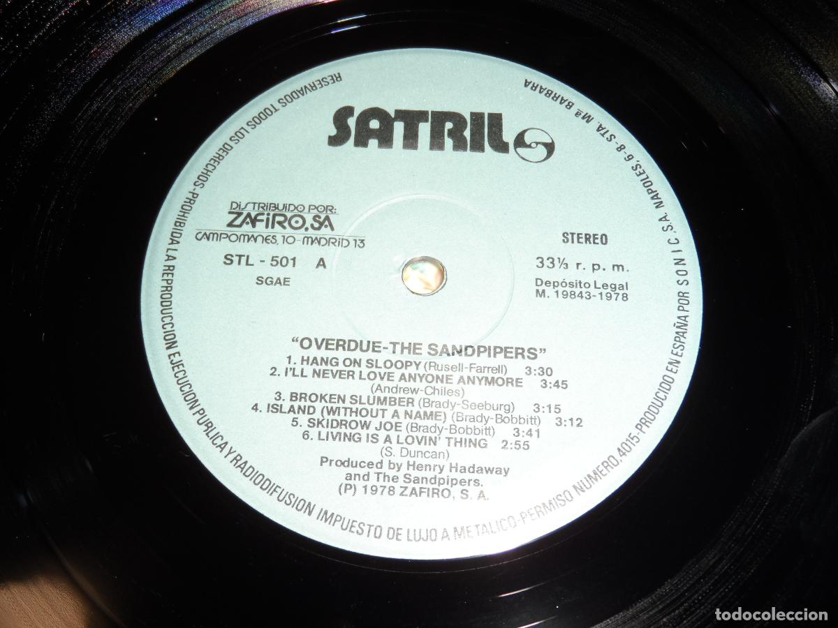 Discos de vinilo: THE SANDPIPERS - OVERDUE (SPAIN 1978) - Foto 3