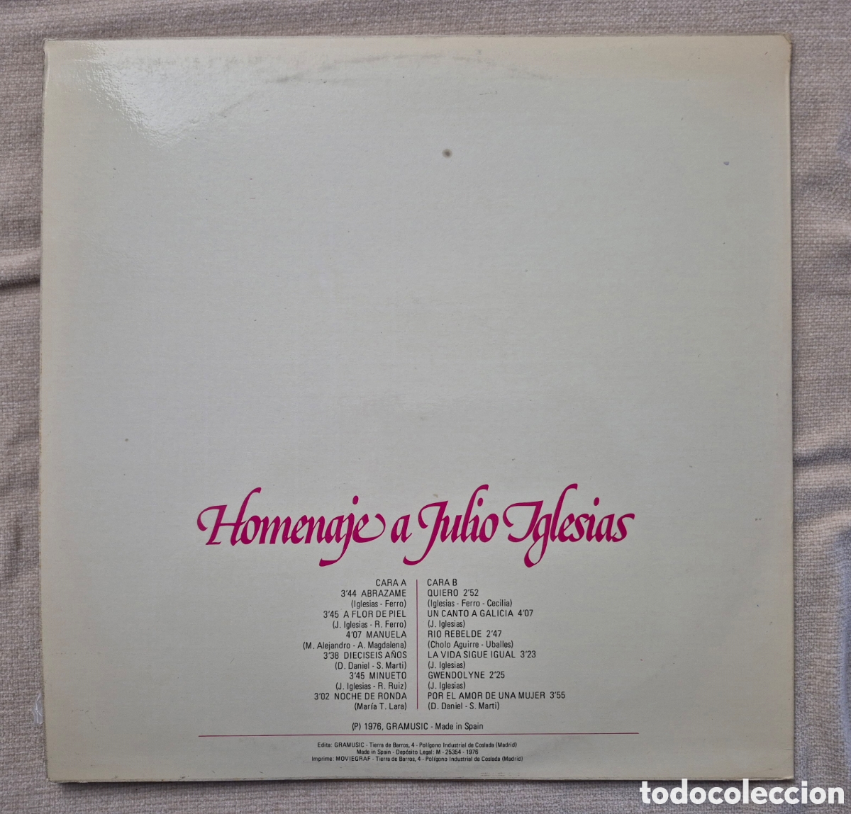 Discos de vinilo: Disco vinilo homenaje a Julio Iglesias - Foto 2