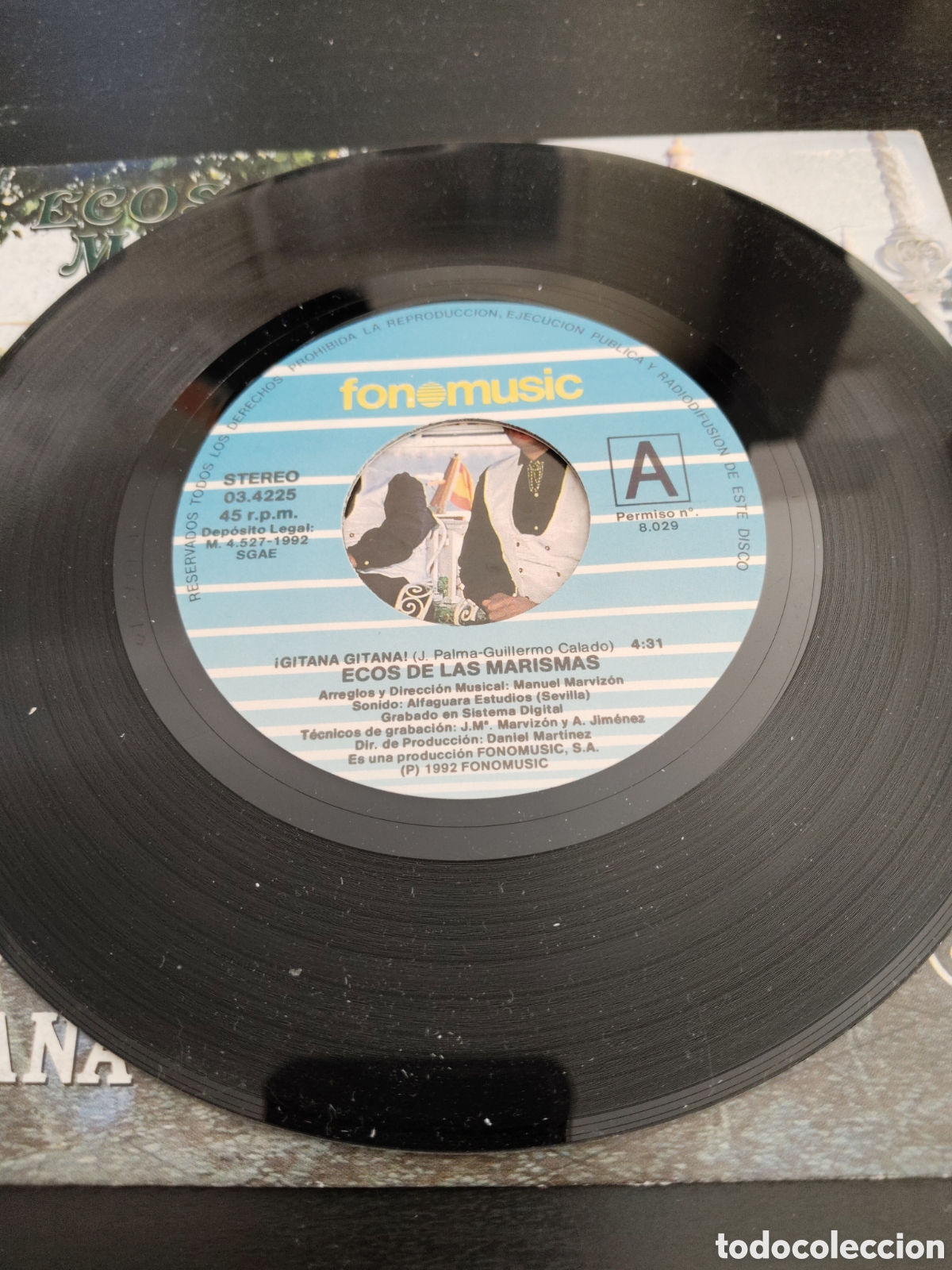 Discos de vinilo: Ecos de las Marismas - &iexcl; Gitana gitana! Vinilo 7&rdquo; single 1992 Espa&ntilde;a - Foto 3