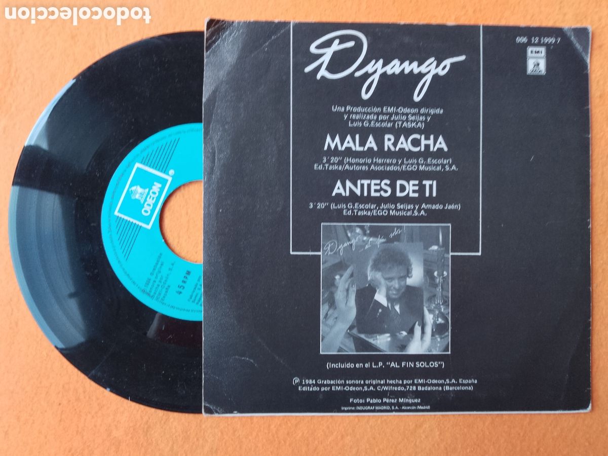 Discos de vinilo: DYANGO . LOTE 2 SINGLES . AMEN - MALA RACHA - Foto 3