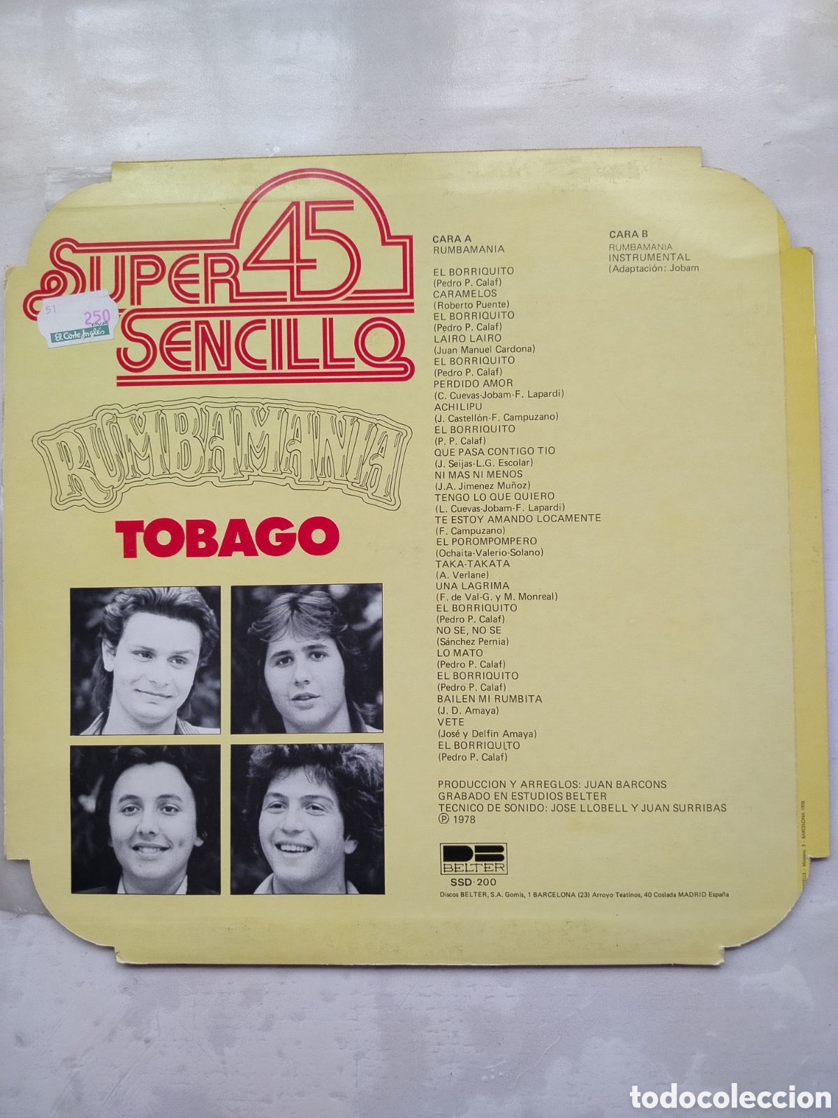 Discos de vinilo: Tobago Rumbamania 45 - Foto 2