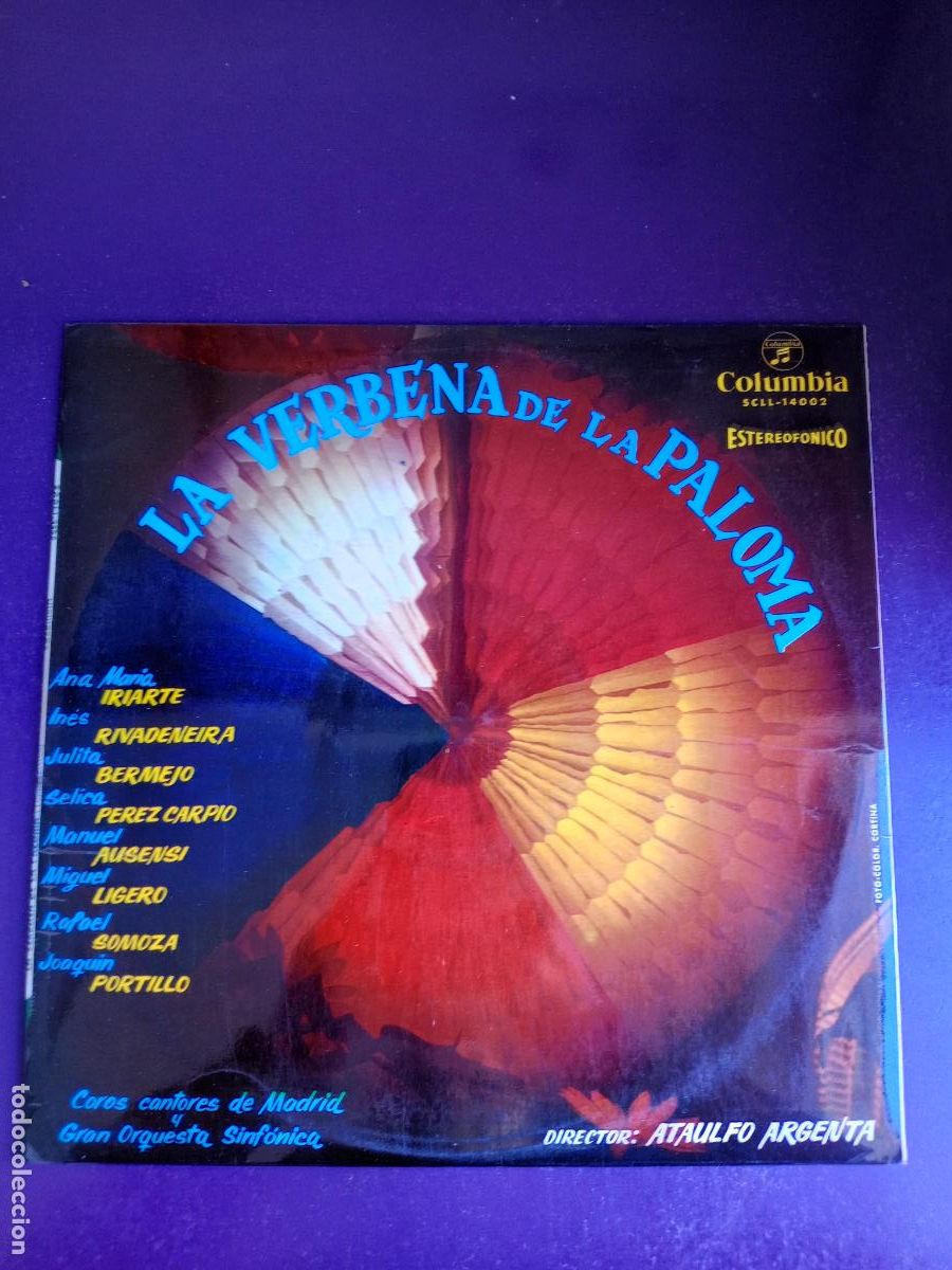 Vinyl records: LA VERBENA DE LA PALOMA - BRETON - LP COLUMBIA 1959 - COMEDIA LIRICA ZARZUELA - ATAULFO ARGENTA