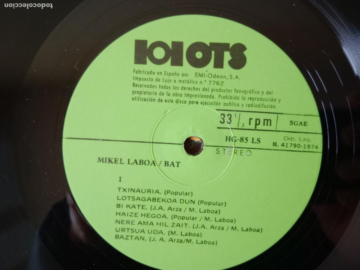 Discos de vinilo: Mikel Laboa - Bat -Hiru - Foto 5