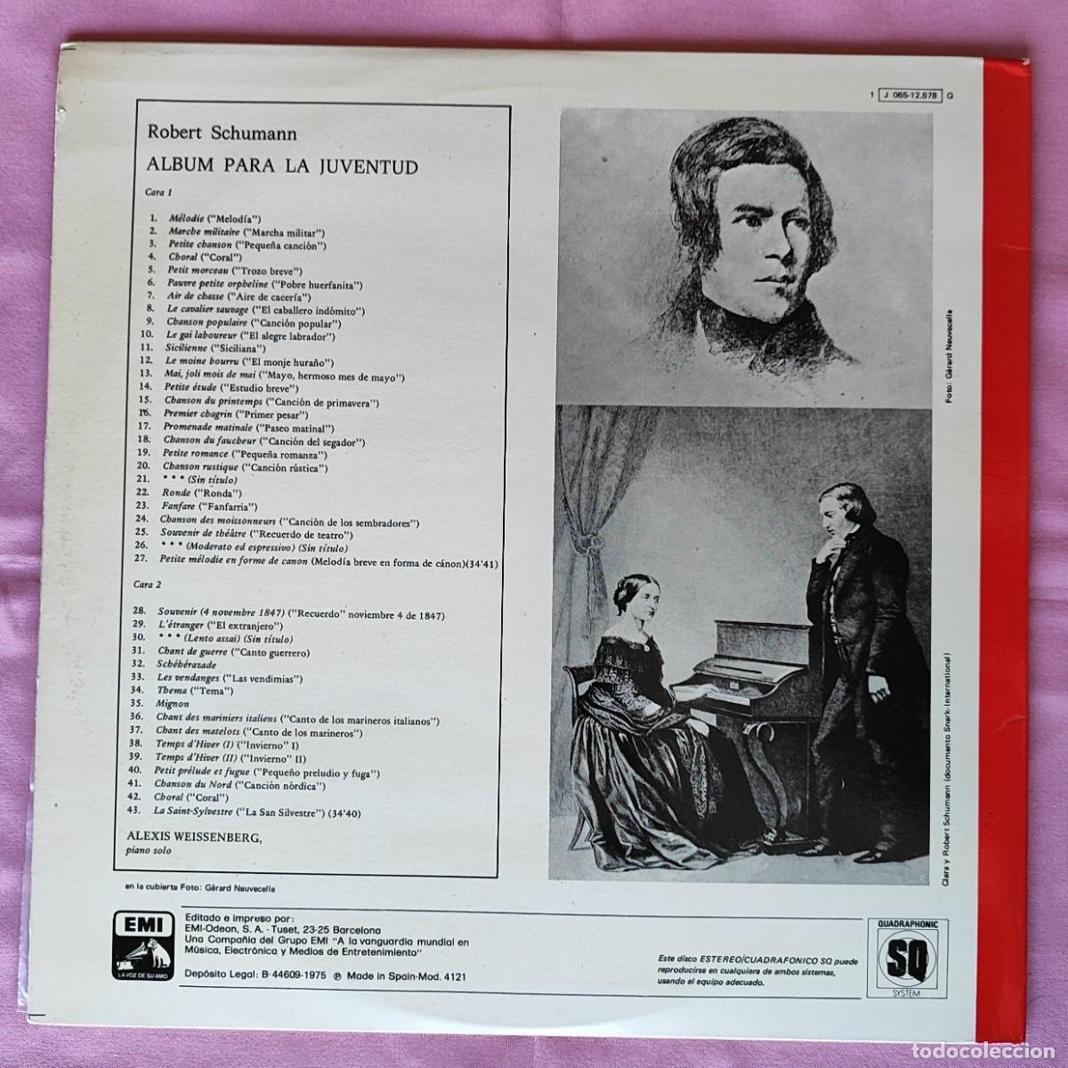 Discos de vinilo: ROBERT SCHUMANN .- &Aacute;LBUM PARA LA JUVENTUD. - Foto 2