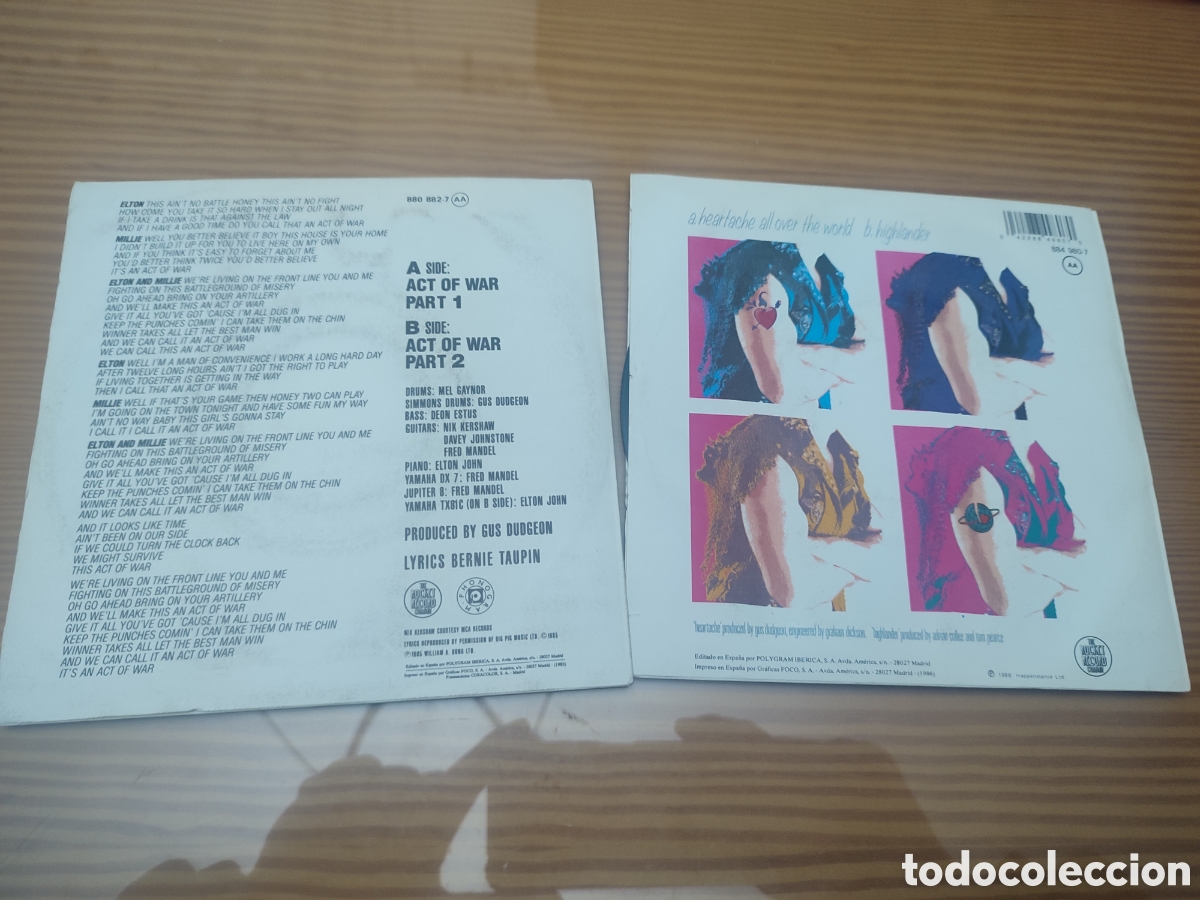 Discos de vinilo: Lote de 2 singles de Elton John ,vinilos como nuevos - Foto 2