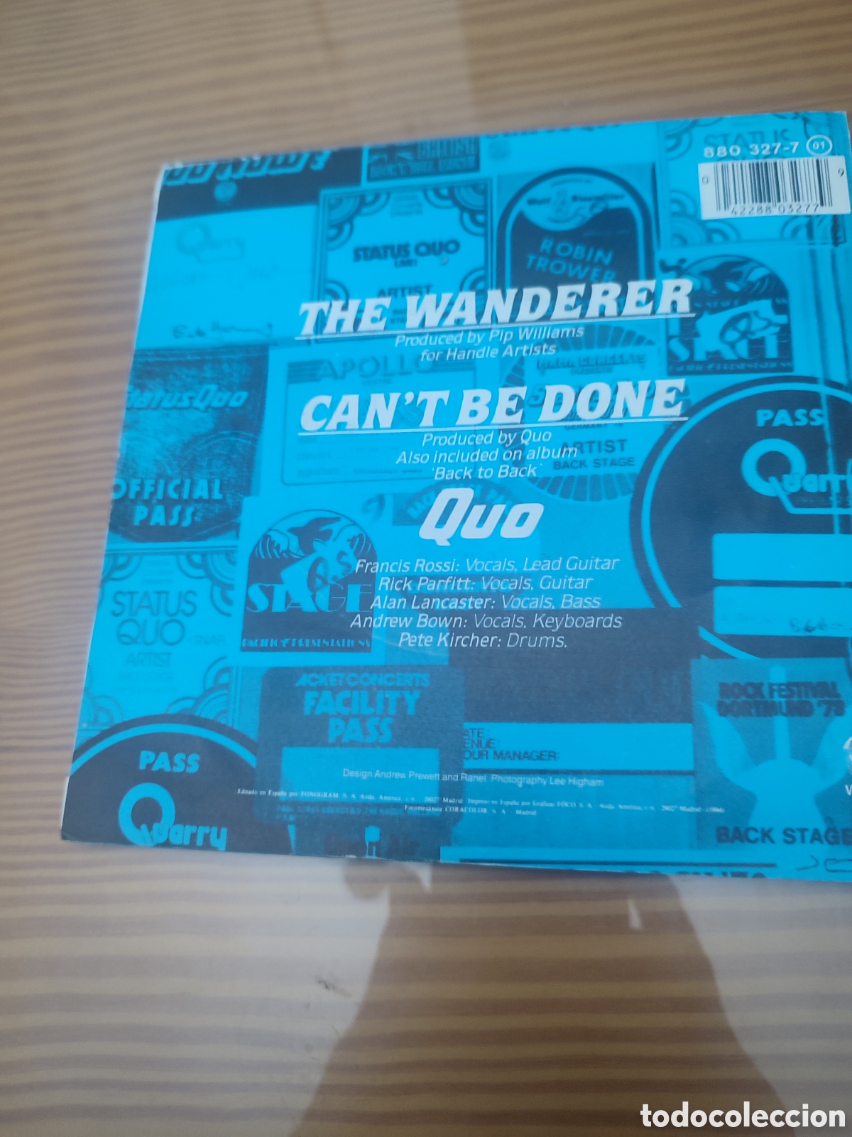 Discos de vinilo: Disco vinilo single de Status Quo &rdquo; The Wanderer &rdquo; - Foto 2
