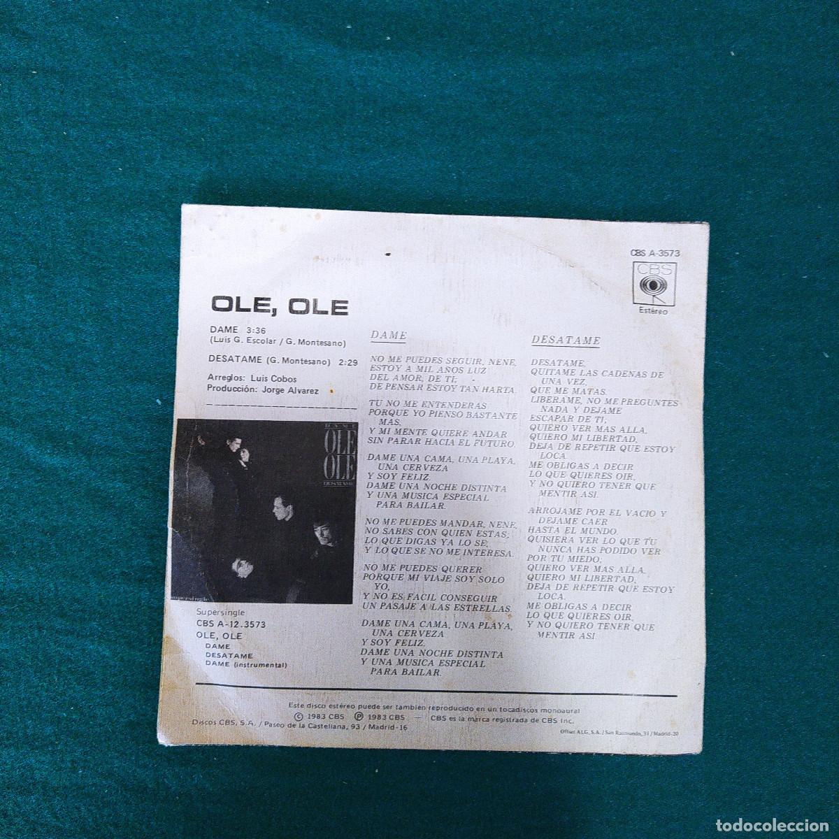 Discos de vinilo: Ole Ole &ndash; Dame 1983. - Foto 2