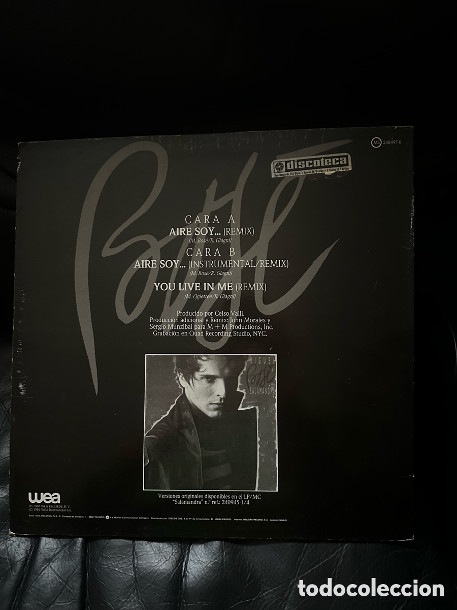 Discos de vinilo: Miguel Bos&eacute; aire, soy Maxi Single - Foto 2
