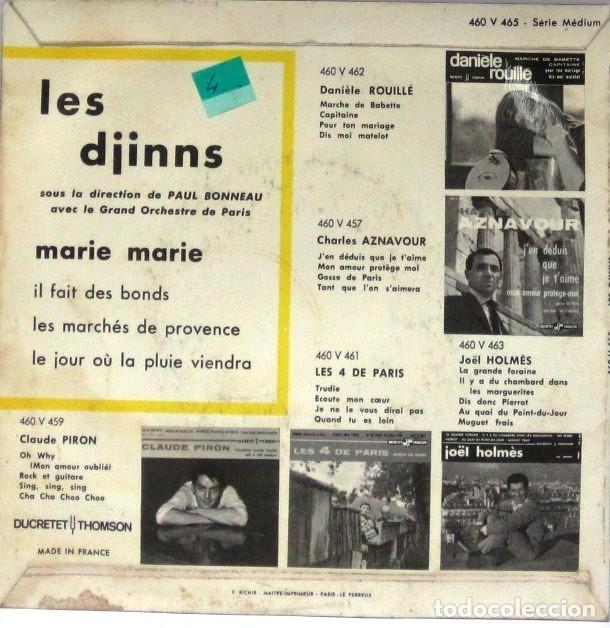 Discos de vinilo: LES DJINNS - MARIE MARIE - SINGLE - Foto 2