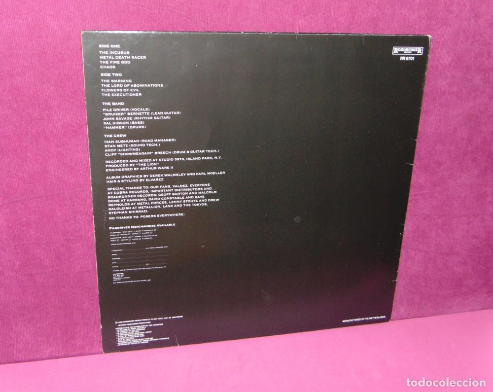 Discos de vinilo: PILEDRIVER&ndash; Stay Ugly - LP ROADRUNNER 1986 - Foto 3