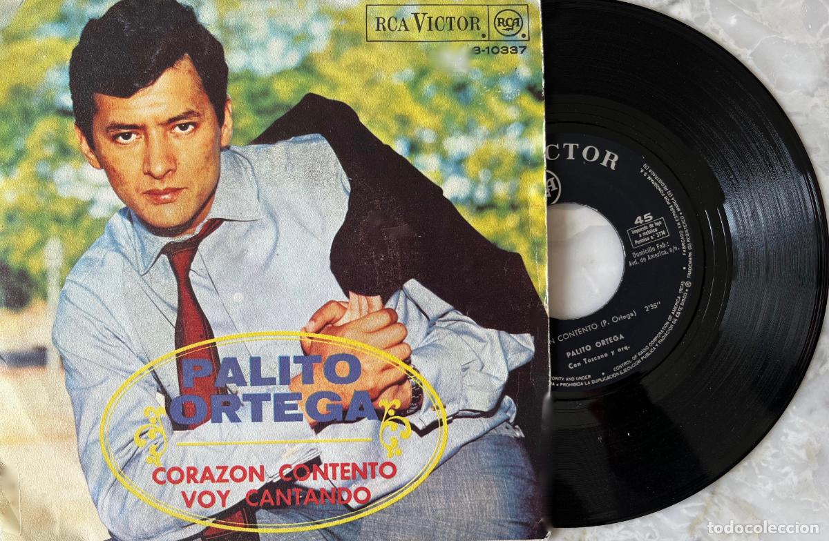 Discos de vinilo: PALITO ORTEGA, CORAZ&Oacute;N CONTENTO. SINGLE ORIGINAL ESPA&Ntilde;A 1968 - Foto 1