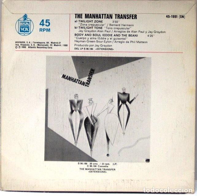 Discos de vinilo: THE MANHATTAN TRANSFER - TWILINGHT ZONE - SINGLE - Foto 2