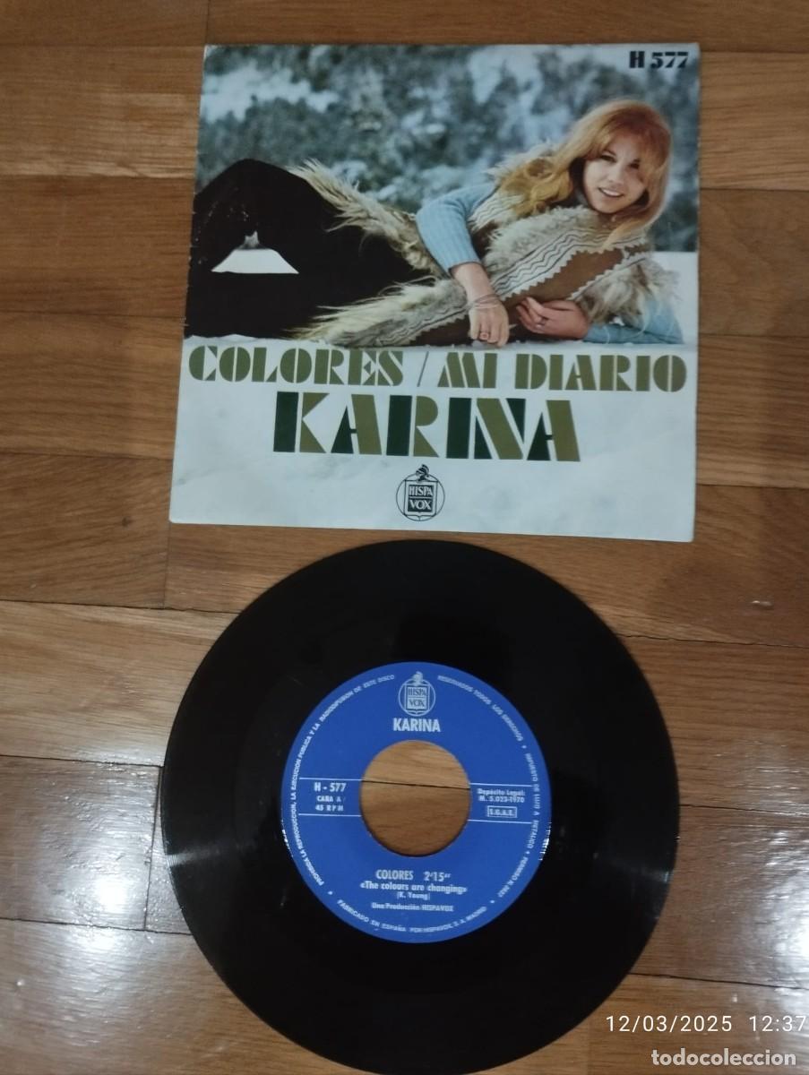 Discos de vinilo: SINGLE - KARINA - COLORES - 1970 - Foto 1
