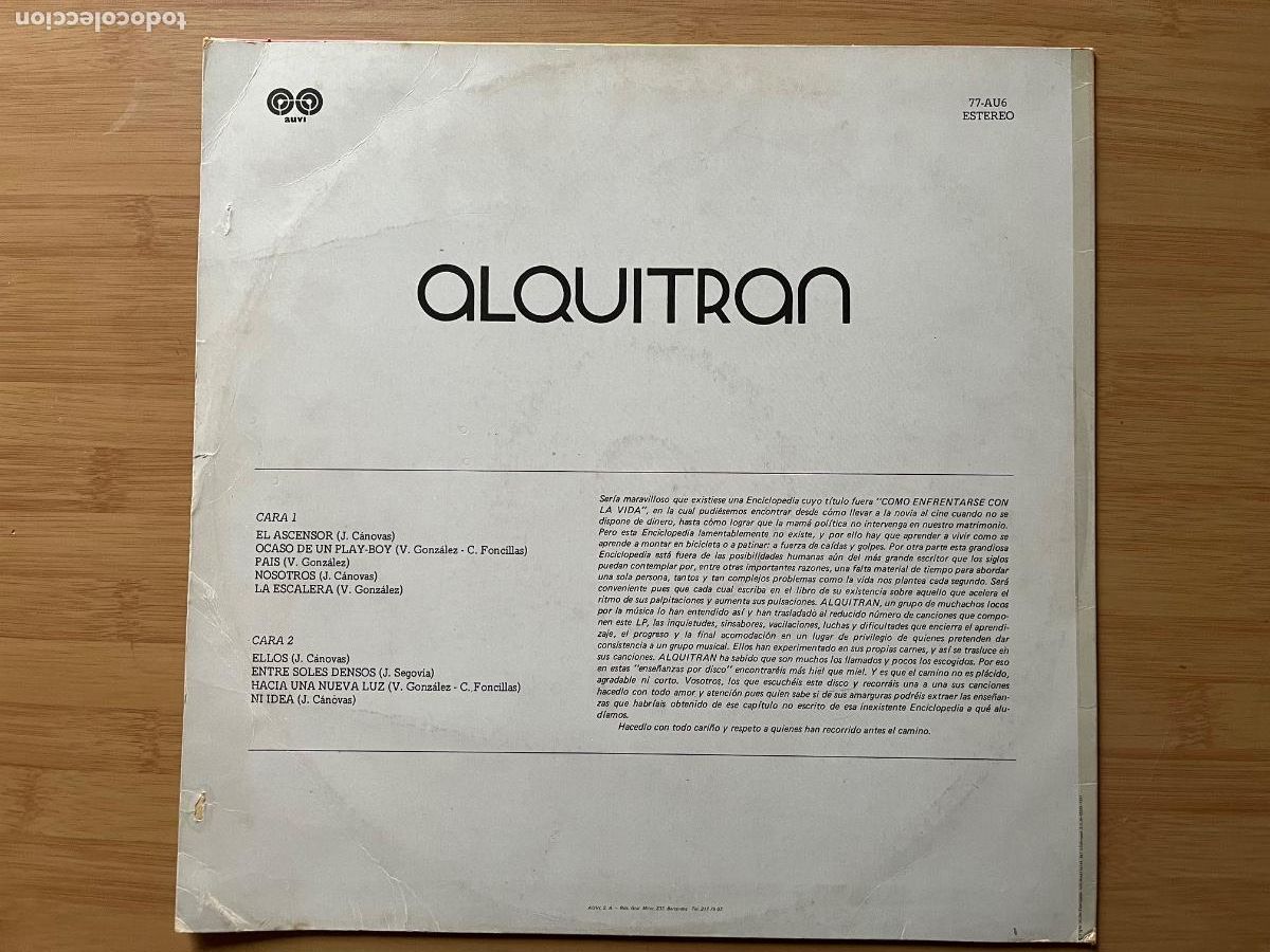 Discos de vinilo: ALQUITRAN. Alquitran. (vinilo lp 1977) - Foto 2