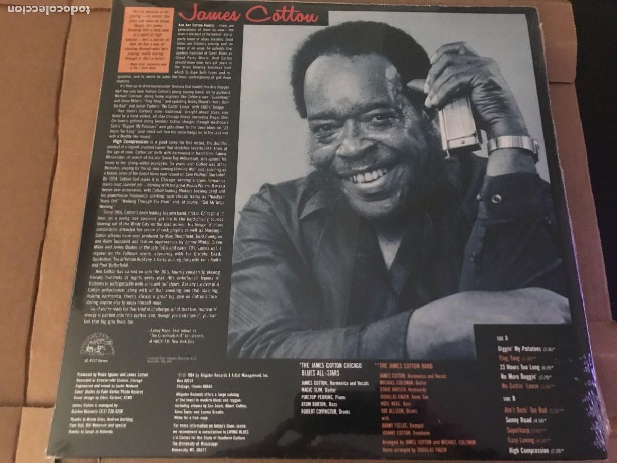 Discos de vinilo: LP JAMES COTTON. HIGH COMPRESSION. BLUES - Foto 2