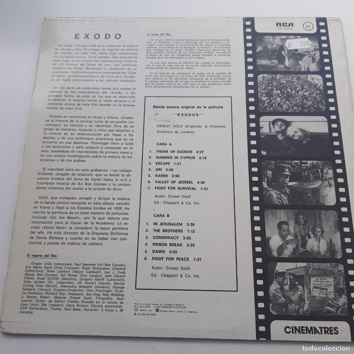 Discos de vinilo: Ernest Gold - Exodo (BSO) (LP) - Foto 2