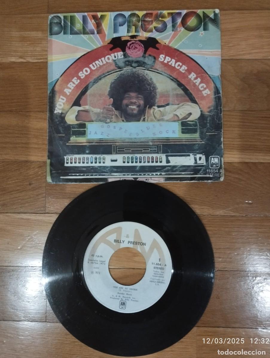 Discos de vinilo: SINGLE - BILLY PRESTON - YOU ARE SO UNIQUE - 1973 - Foto 1
