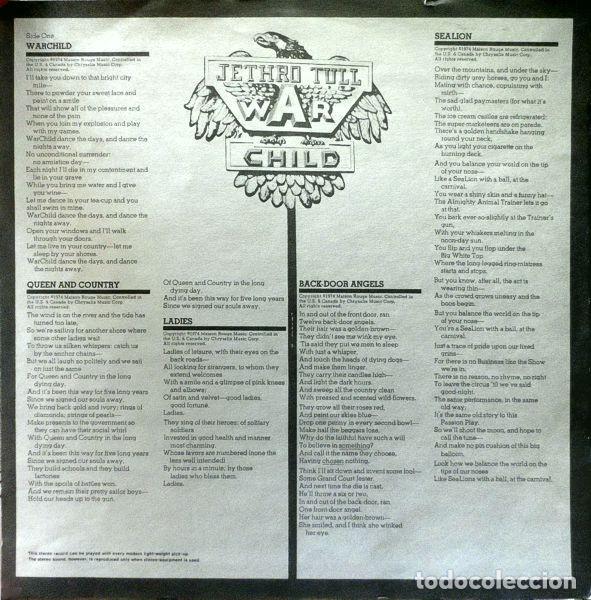 Discos de vinilo: jethro tull 33t war child (germany chrysakis - Foto 4