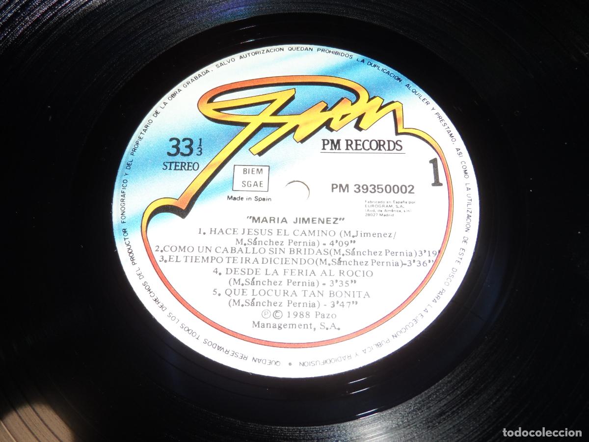 Discos de vinilo: Mar&iacute;a Jim&eacute;nez - Rocios (SPAIN 1988) - Foto 3