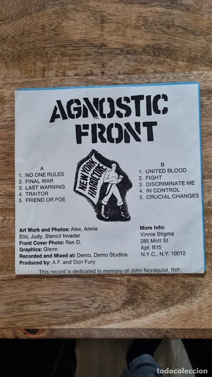 Discos de vinilo: Agnostic Front - United Blood 2nd press - Foto 2