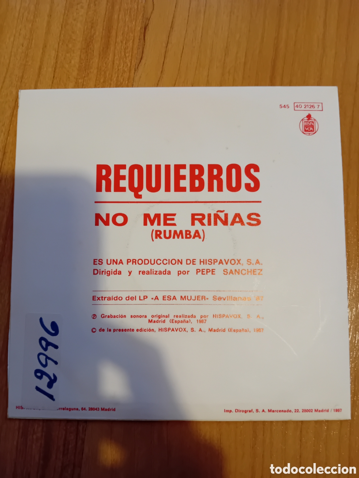 Discos de vinilo: REQUIEBROS. NO ME RI&Ntilde;AS - Foto 2