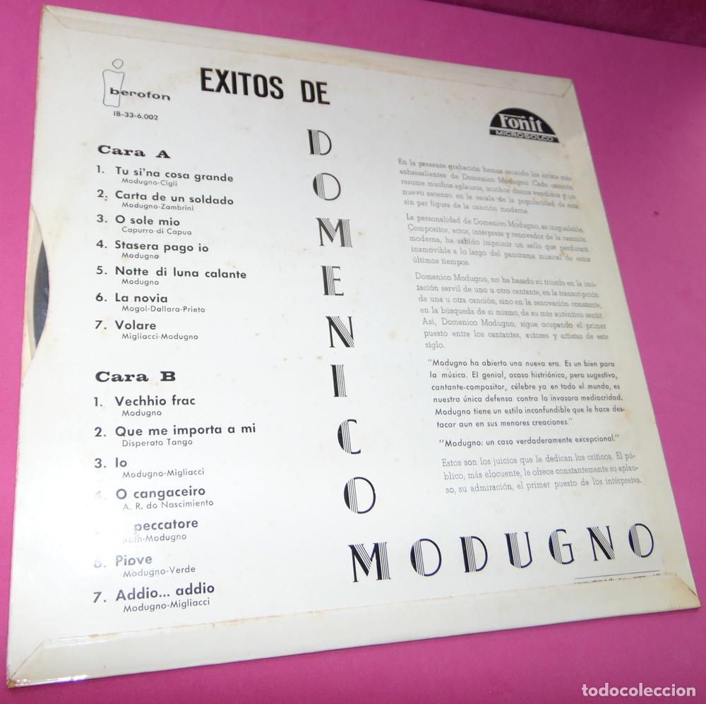 Discos de vinilo: EXITOS DE DOMENICO MODUGNO - LP FONIT ESPA&Ntilde;A 1965 - Foto 2
