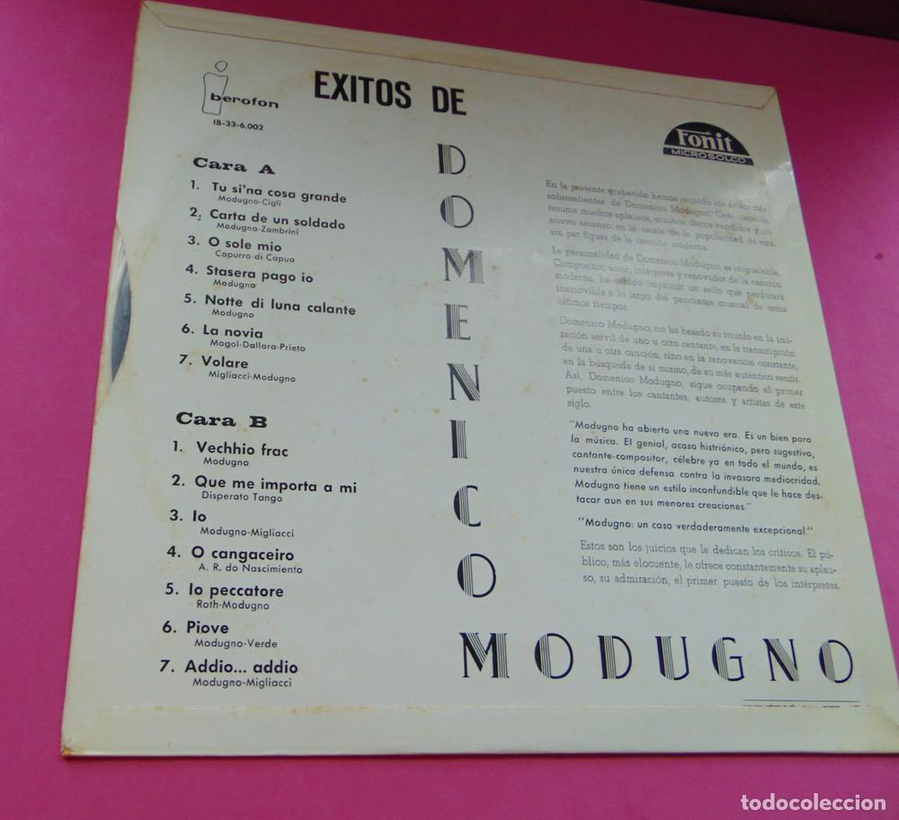 Discos de vinilo: EXITOS DE DOMENICO MODUGNO - LP FONIT ESPA&Ntilde;A 1965 - Foto 5