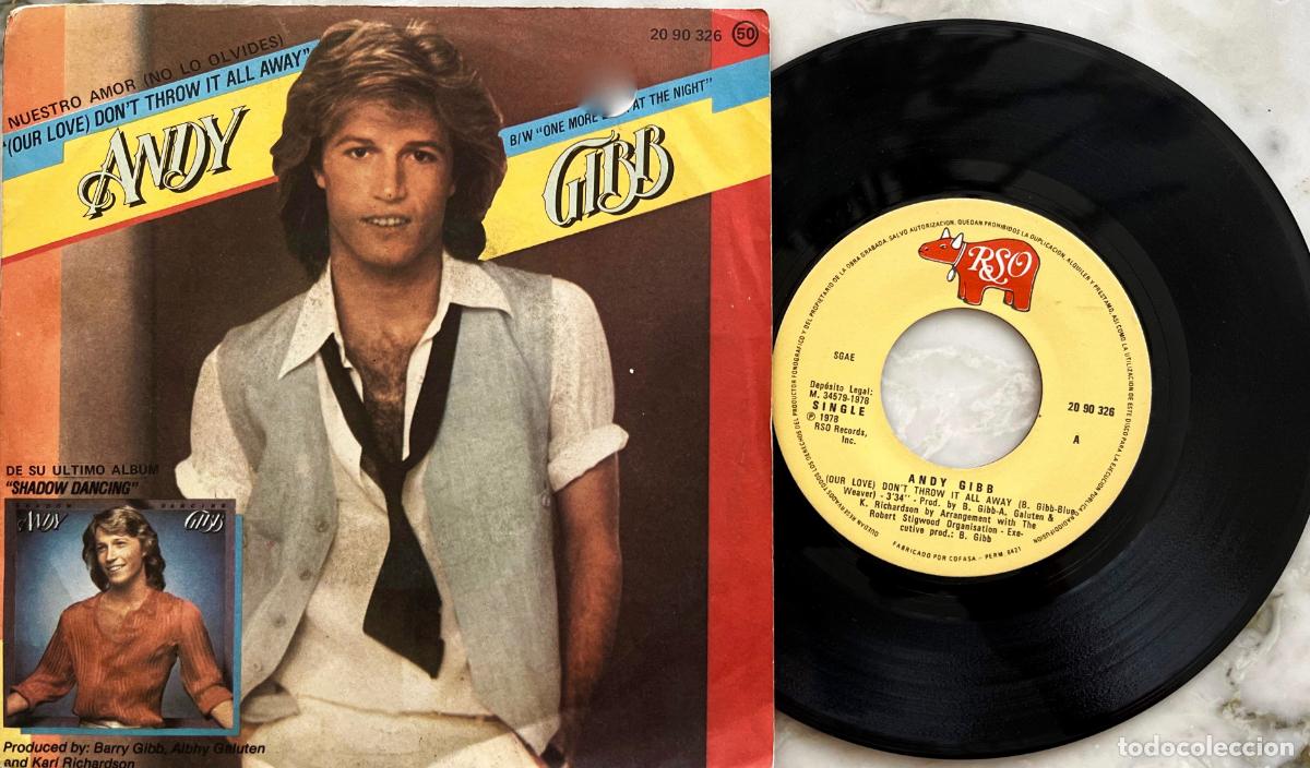 Discos de vinilo: ANDY GIBB, SINGLE ORIGINAL ESPA&Ntilde;A A&Ntilde;O 1978, COMO NUEVO - Foto 1