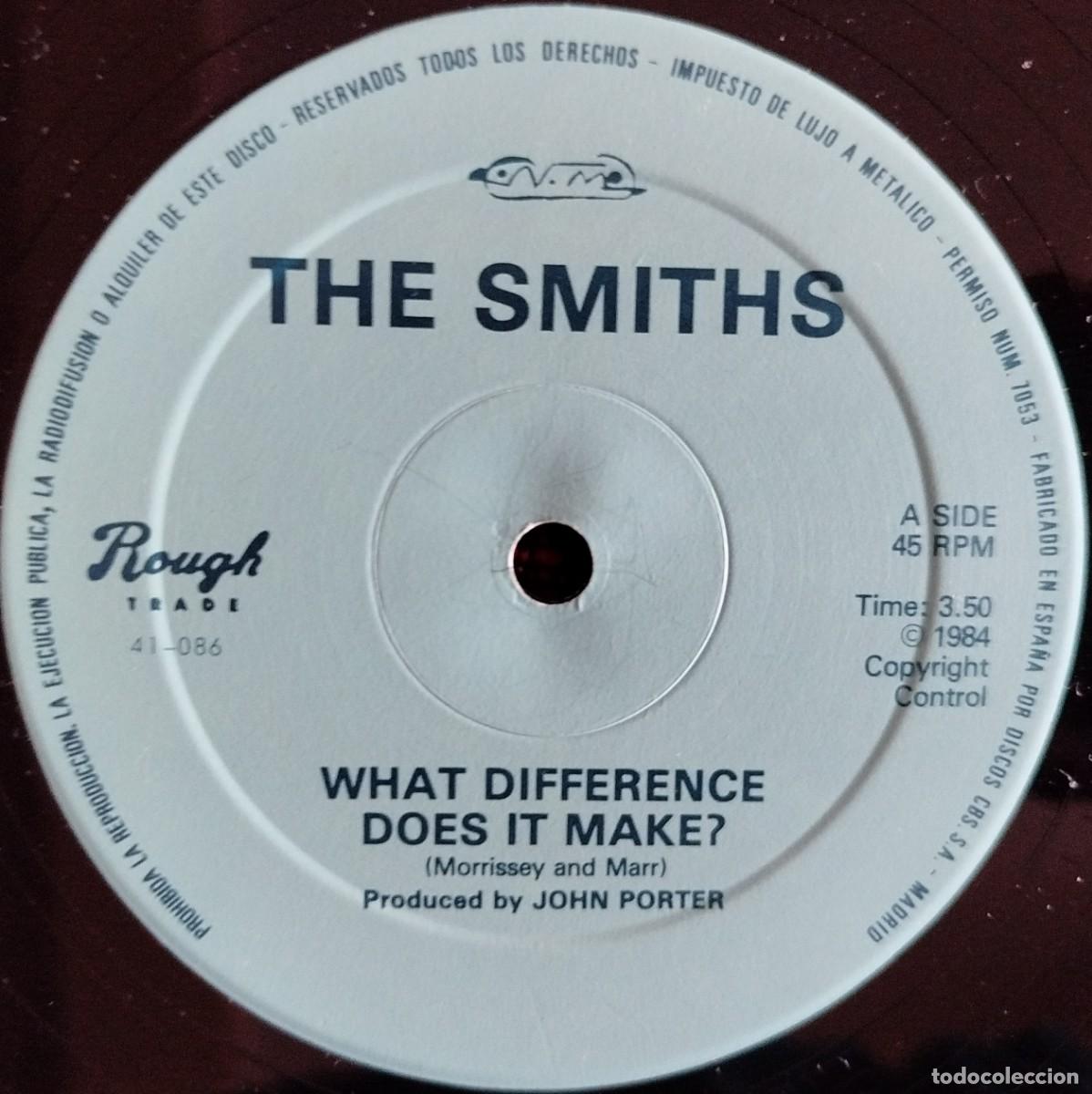Discos de vinilo: THE SMITHS *What Difference Does It Make?* MAXI SINGLE VINILO 1984 **SIN PORTADA - Foto 1