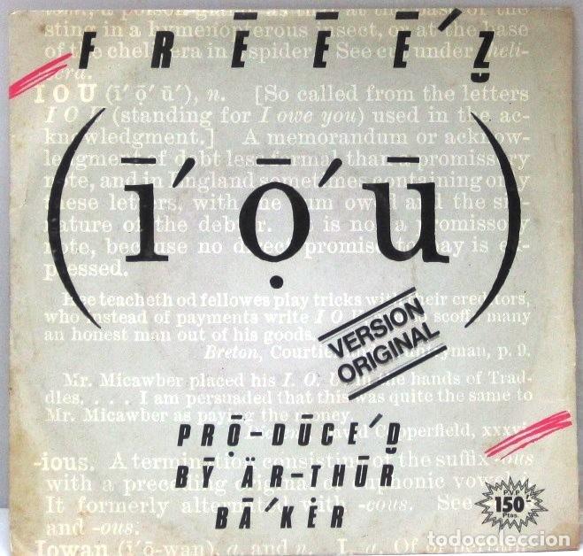 Discos de vinilo: FREEZ - I.O.U.- I DUB U - SINGLE - Foto 1