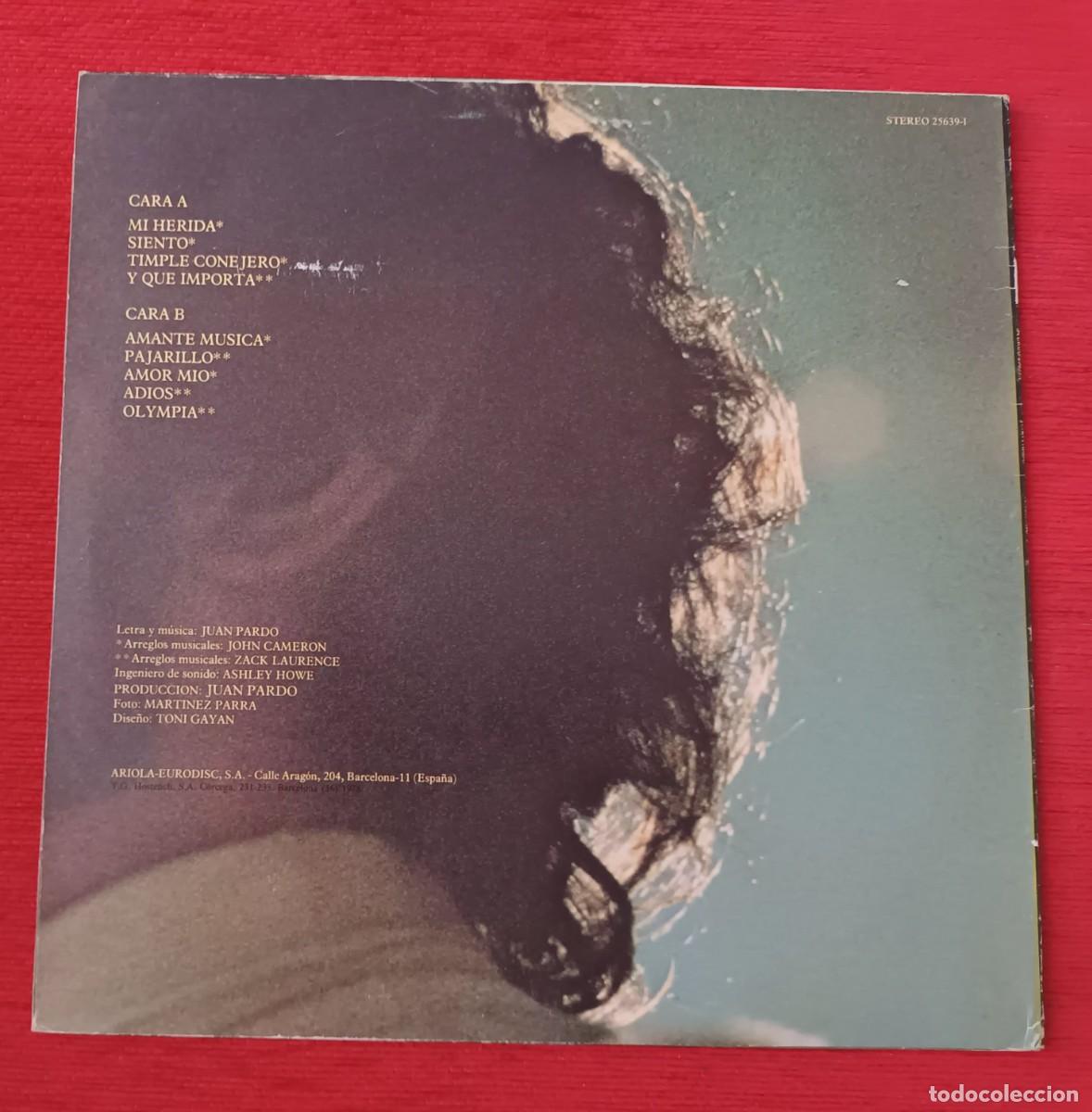 Discos de vinilo: JUAN PARDO - AMOR M&Iacute;O - LP - Foto 2