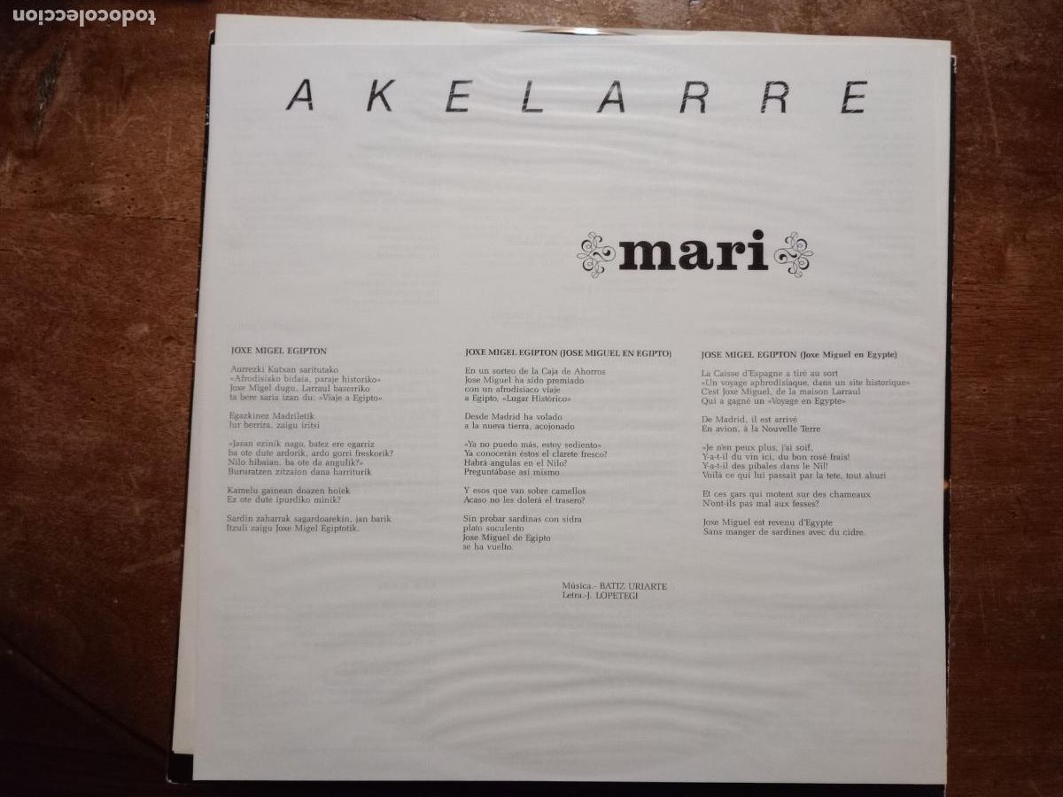 Discos de vinilo: akelarre - mari - akelarre - Foto 5