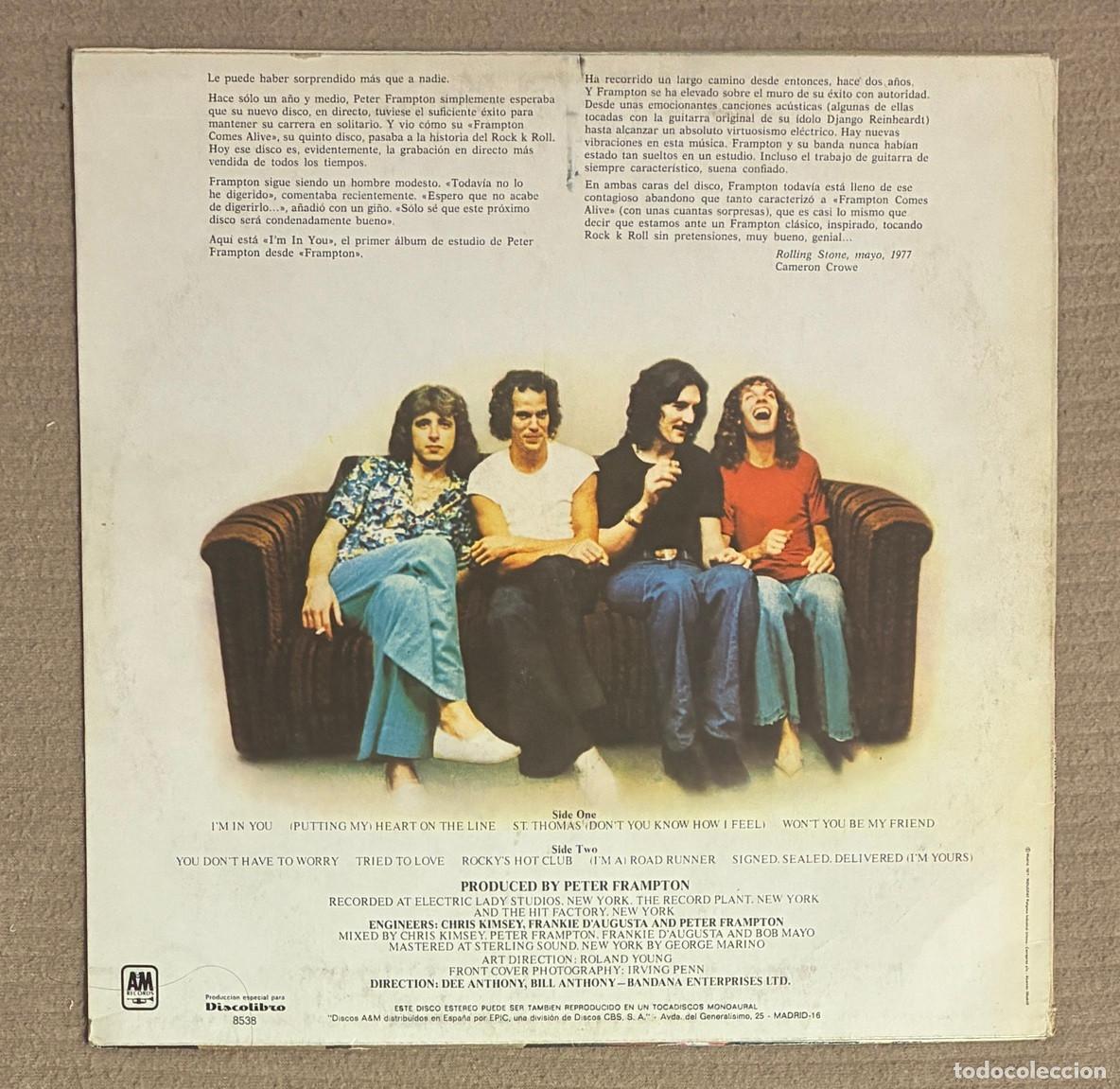 Discos de vinilo: LP. PETER FRAMPTON. I&acute;M IN YOU (093VIN) - Foto 2