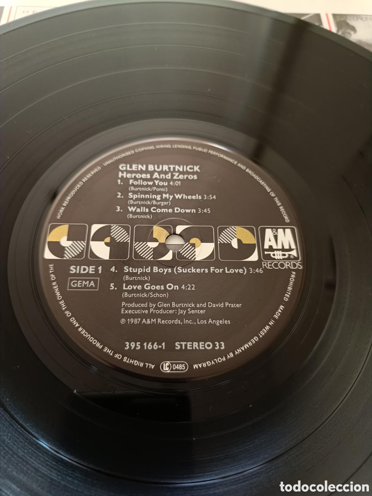 Discos de vinilo: Glen Burtnick LP H&eacute;roes & Zeros - Foto 4