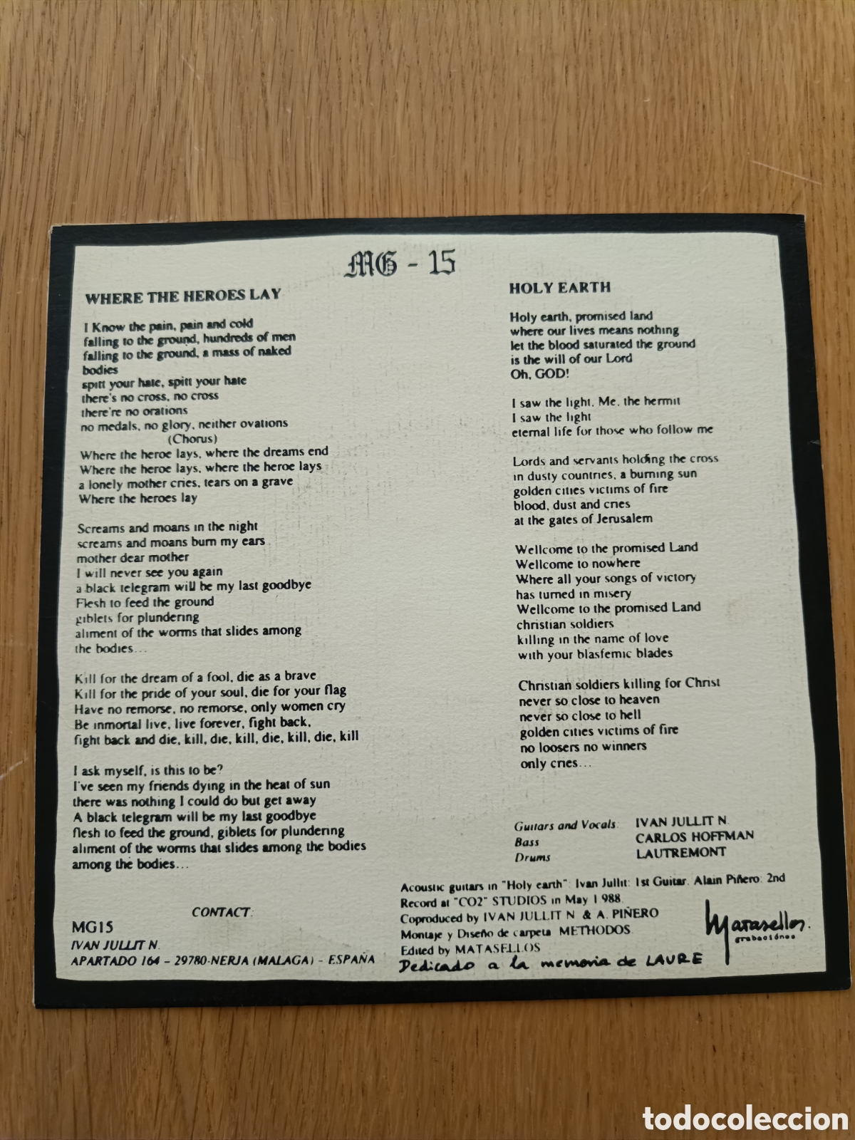 Discos de vinilo: MG-15 7&rdquo; Holy Earth (Raro) - Foto 2