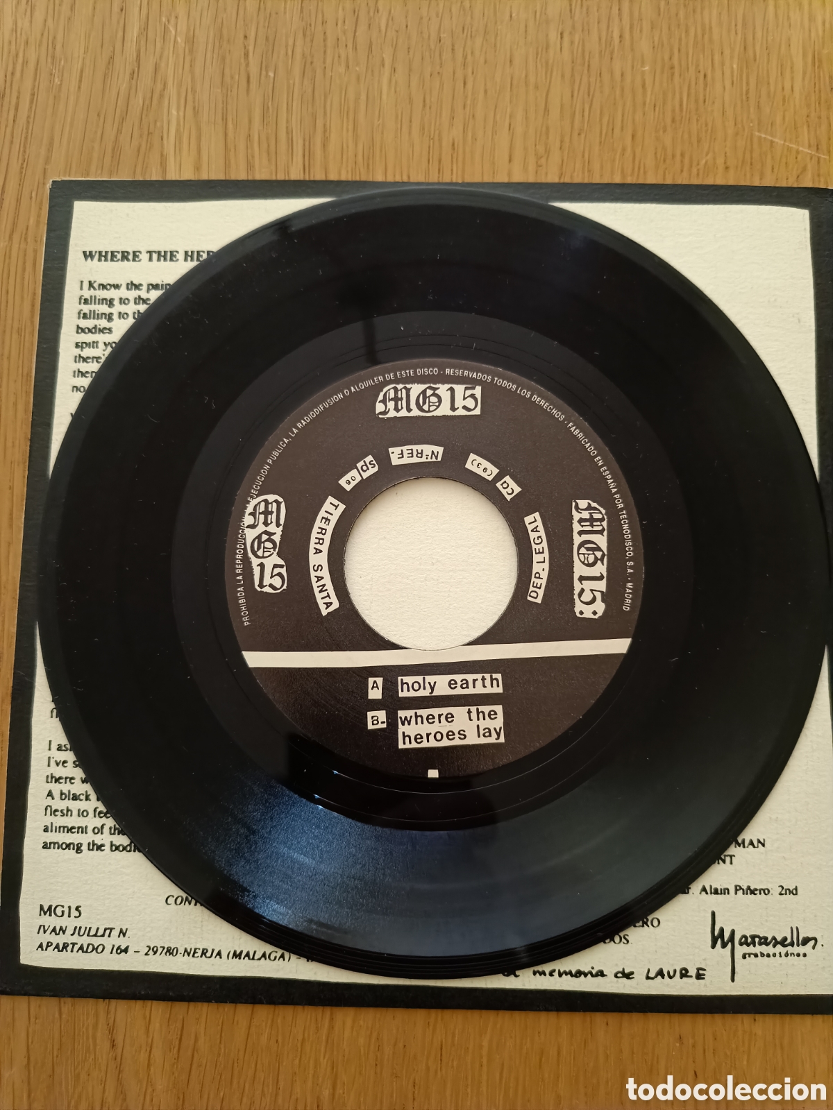Discos de vinilo: MG-15 7&rdquo; Holy Earth (Raro) - Foto 3