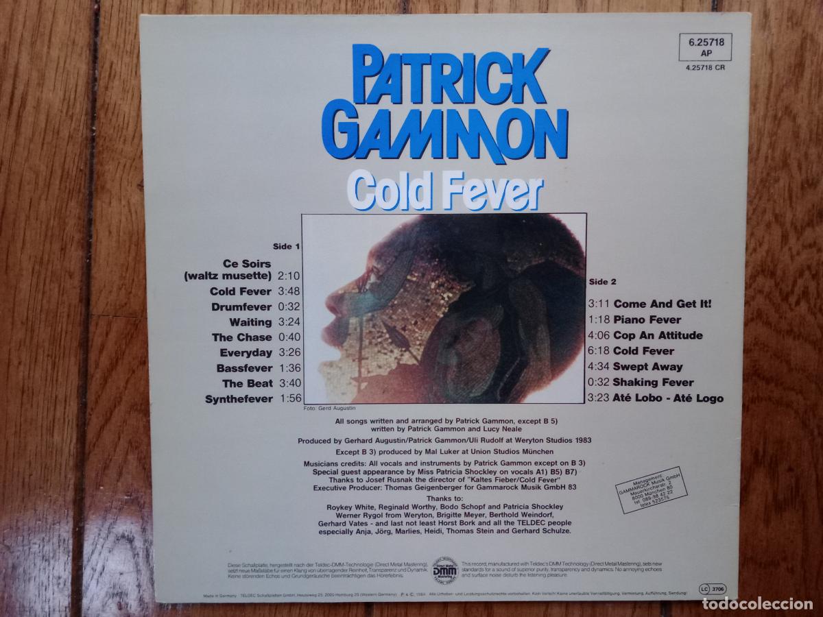 Discos de vinilo: Patrick Gammon - cold fever - Foto 2