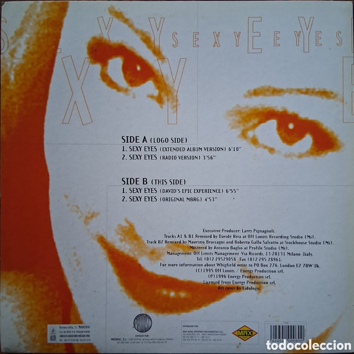 Discos de vinilo: Maxi Single &rdquo;Sexy Eyes&rdquo; de Whigfield. - Foto 2