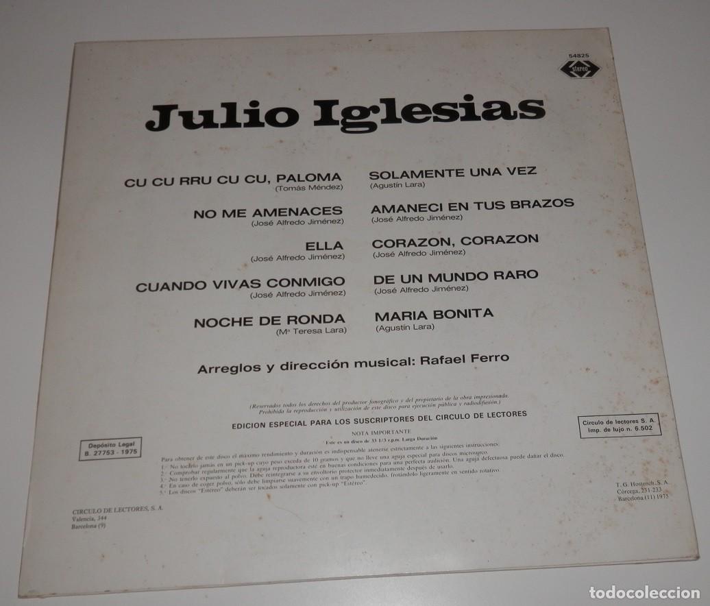 Discos de vinilo: DISCO LP DE VINILO DE JULIO IGLESIAS - Foto 2