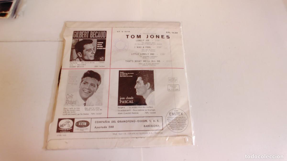 Discos de vinilo: TOM JONES-EP LONELY JOE +3 - Foto 2