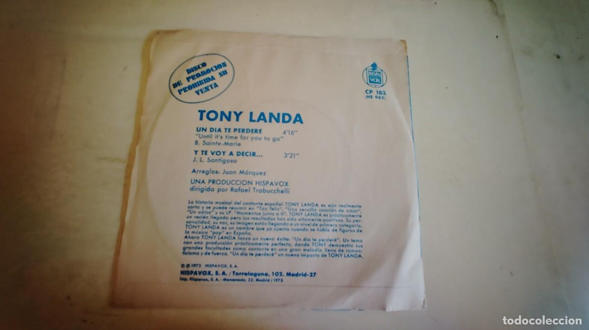 Discos de vinilo: TONY LANDA-SINGLE UN DIA TE PERDERE - Foto 2