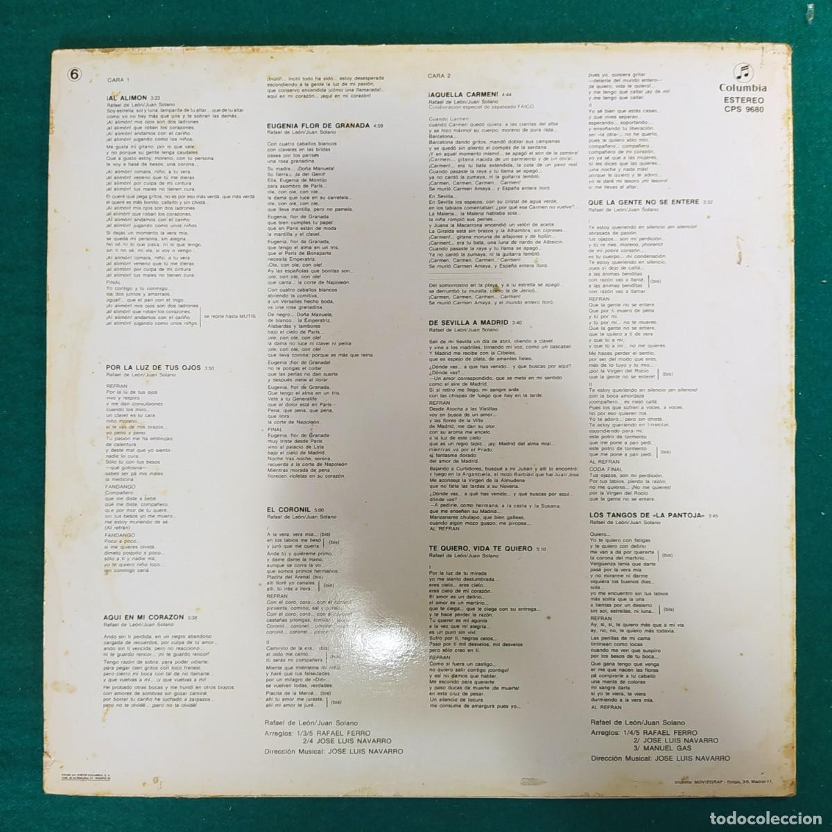 Discos de vinilo: Isabel Pantoja &ndash; Al Alim&oacute;n - Foto 2
