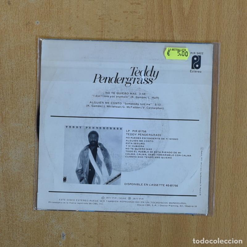 Discos de vinilo: TEDDY PENDERGRASS - NO TE QUIERO MAS - SINGLE - Foto 2