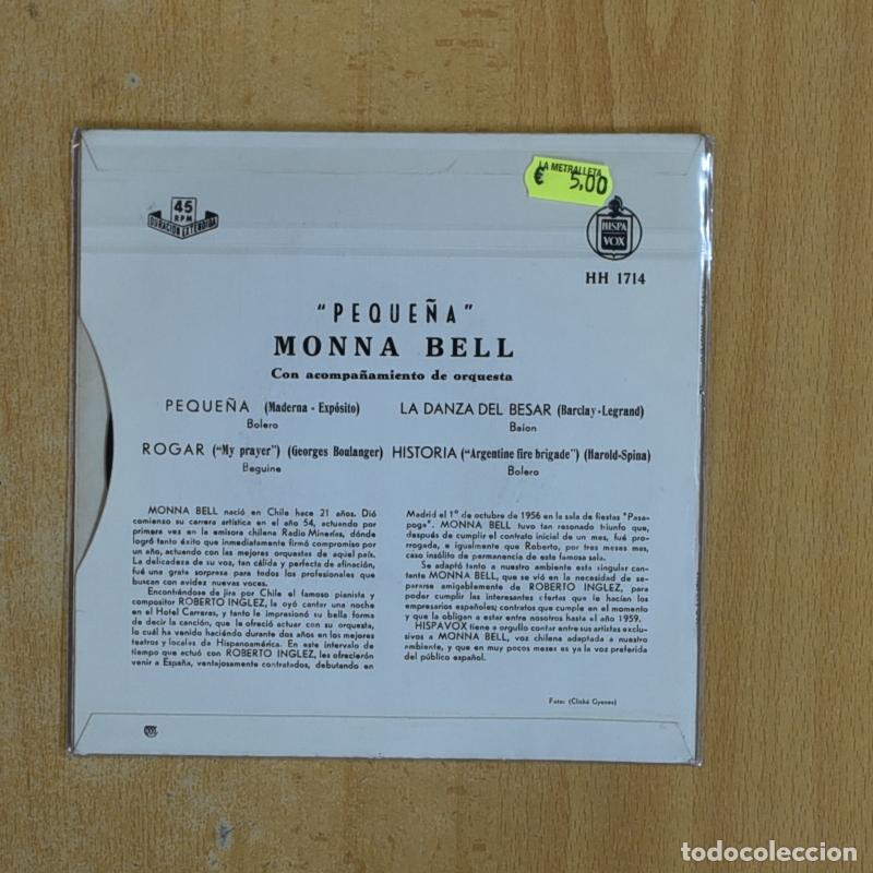 Discos de vinilo: MONNA BELL - PEQUE&Ntilde;A ROGAR - EP - Foto 2