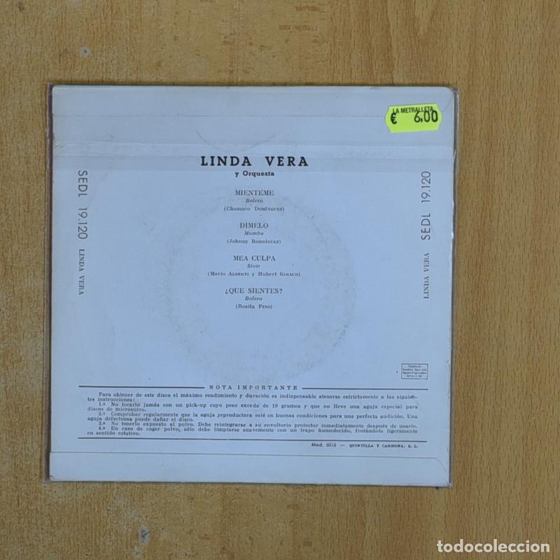 Discos de vinilo: LINDA VERA - MIENTEME + 3 - EP - Foto 2
