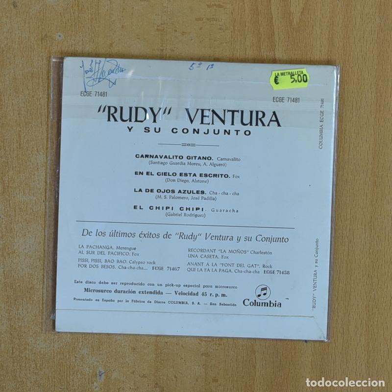 Discos de vinilo: RUDY VENTURA Y SU CONJUNTO - CARNAVALITO GITANO + 3 - EP - Foto 2