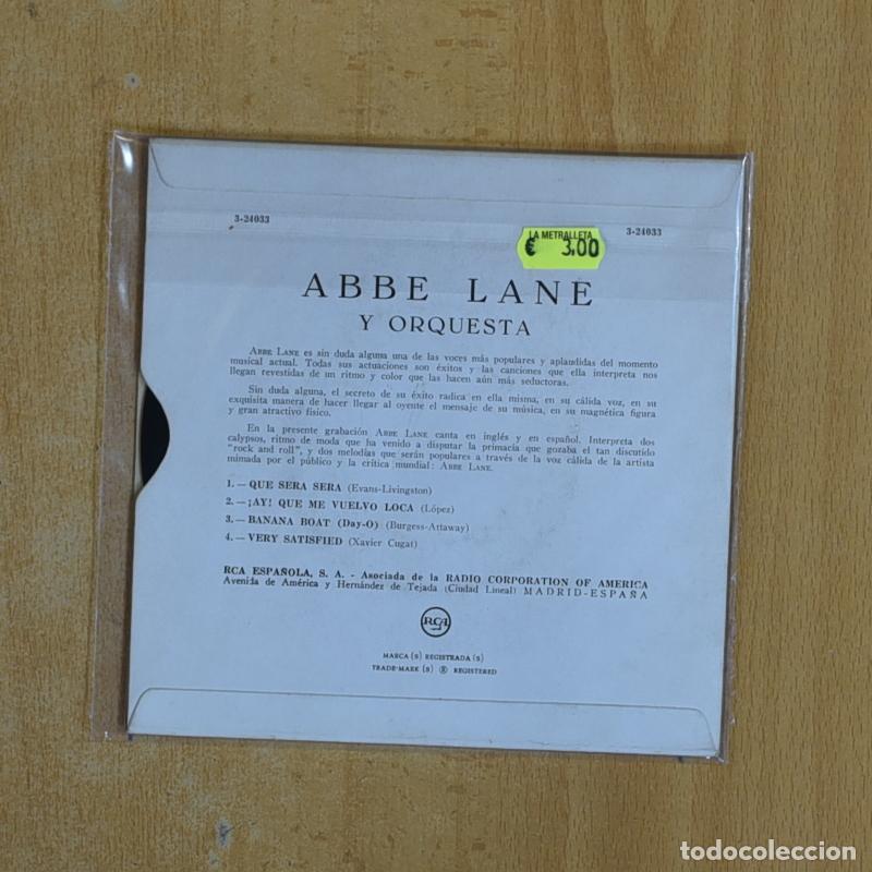 Discos de vinilo: ABBE LANE - QUE SERA SERA + 3 - EP - Foto 2