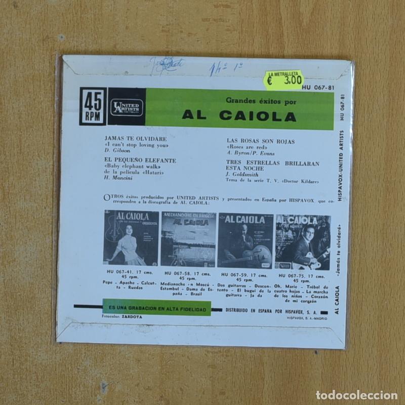 Discos de vinilo: AL CAIOLA - JAMAS TE OLVIDARE + 3 - EP - Foto 2