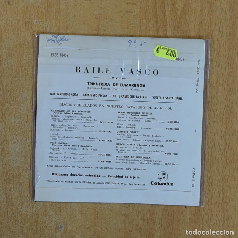 Discos de vinilo: VARIOS . BAILE VASCO - EP - Foto 2